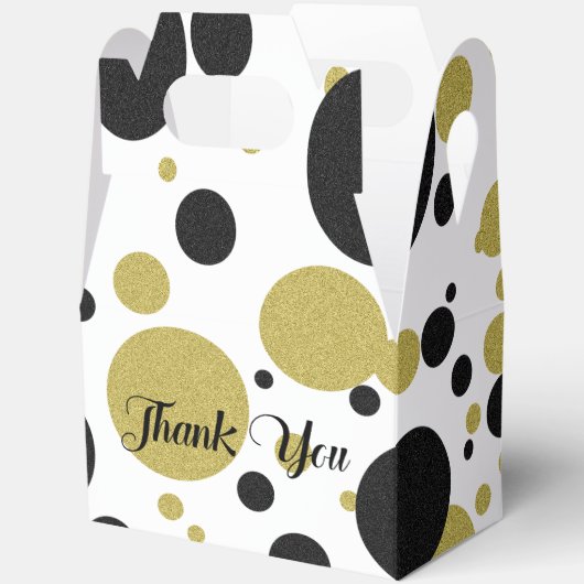 Gatsby Gold Polka-Dot Bruiloft Feest Favor Boxes Bedankdoosjes (Open)