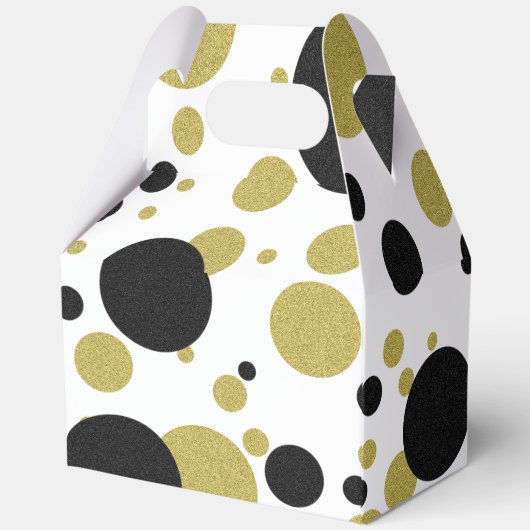 Gatsby Gold Polka-Dot Bruiloft Feest Favor Boxes Bedankdoosjes (Achterkant)