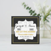 Gatsby Gold Wedding Suite Bruidsfeest Save The Date (Staand voorkant)