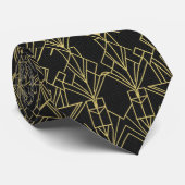 Gatsby Goud Art Deco Stropdas (Opgerold)