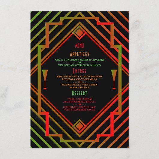 Gatsby Miami 1920's New Year Menu (Devant)