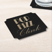Gatsby party Gold en Black Pop Fizz Clink Kartonnen Onderzetters (Gekanteld)