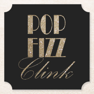 Gatsby party Gold en Black Pop Fizz Clink Kartonnen Onderzetters