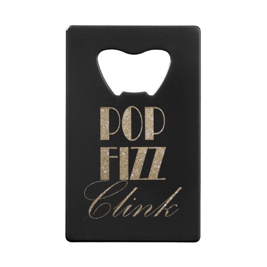Gatsby party Gold en Black Pop Fizz Clink Kredietkaart Flessenopener (Achterkant)