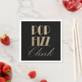 Gatsby party Gold en Black Pop Fizz Clink Servet (Insitu)