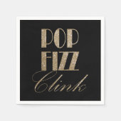 Gatsby party Gold en Black Pop Fizz Clink Servet (Voorkant)