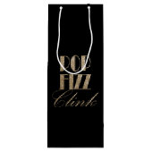 Gatsby party Gold en Black Pop Fizz Clink Wijn Cadeautas (Achterkant)