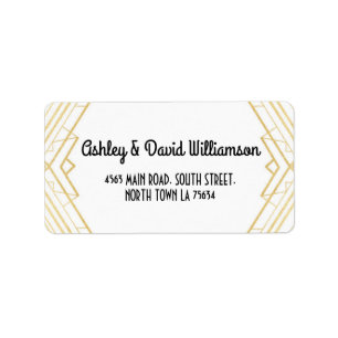Gatsby Retouradres Art Deco Label Bruiloft