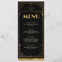 Gatsby Roaring 20s Art Deco Menu Kaart