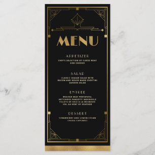 Gatsby Roaring 20s Art Deco Menu Kaart