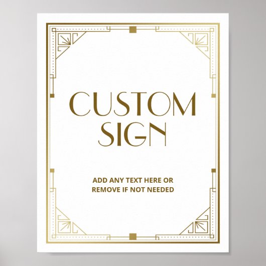 Gatsby Roaring 20s Art Deco Speakeasy Aangepaste S Poster (Voorkant)