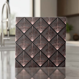 Gatsby Rose Gold Art Deco Fan Pattern ID1188 Tegeltje