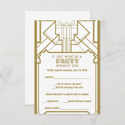 Gatsby RSVP 1920 (Voorkant / Achterkant)