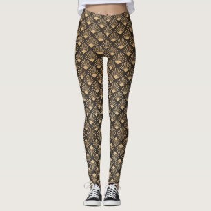 Gatsby Style Art Decor Fan Pattern Leggings