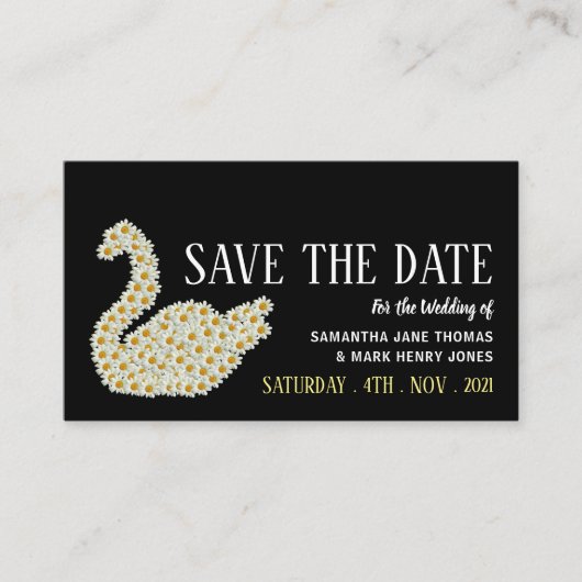 Gatsby Style Floral Swan, sla de datum op Informatiekaartje (Voorkant)