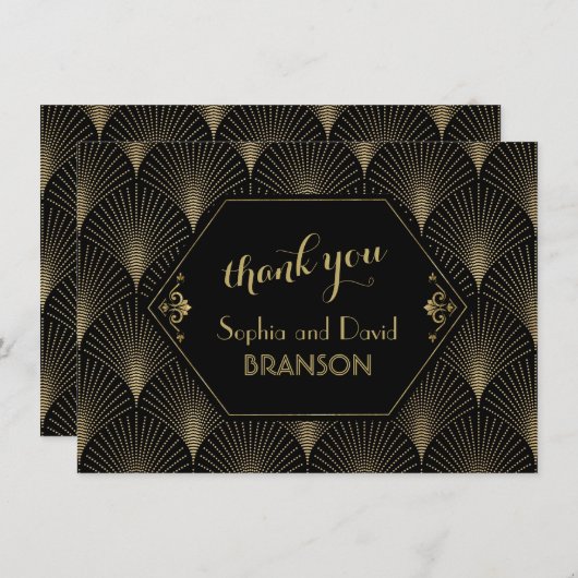Gatsby Vintage Art Déco MERCI Mariage (Devant / Derrière)
