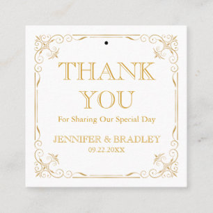 Gatsby Vintage Wedding Favor Tag   Aangepaste kleu Vierkante Visitekaartje