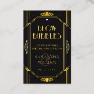 Gatsby Wedding Bubble Wand Label Aangepaste kleu