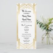 Gatsby White & Gold Art Déco 1920 Programme de mar (Debout devant)