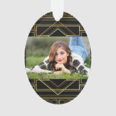 Gatsby zwart en goud geometrisch patroon art deco ornament (voorkant)