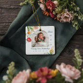 Gauche Floral Wildflower Baby Birth Stat Photo Keramisch Ornament