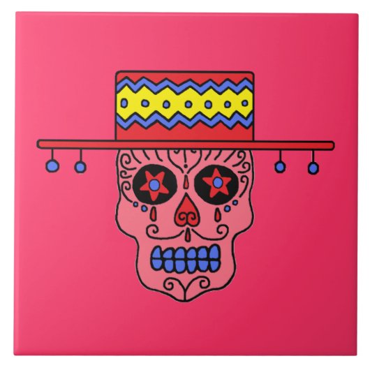 Gaucho Sugar Skull Tegeltje (Voorkant)
