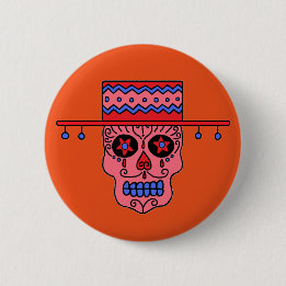 Gaucho Suiker Schedel Ronde Button 5,7 Cm