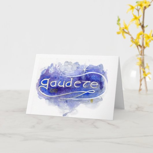 Gaudete ("Verblijd u") Kerstkaart Kaart (Gele Bloem)