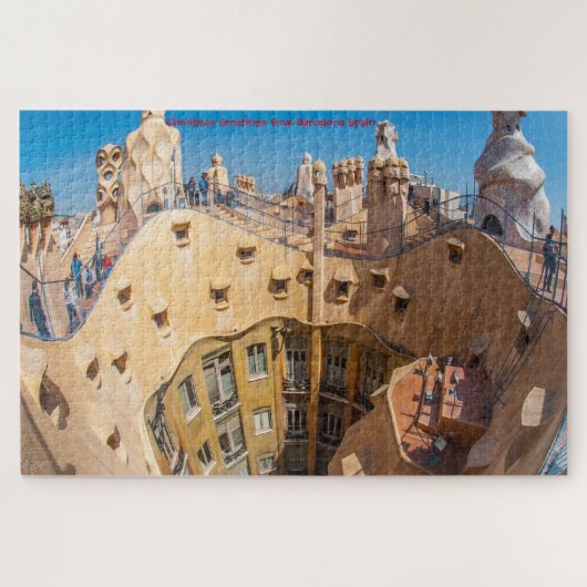 Gaudí-architectuur Barcelona. Legpuzzel (Horizontaal)
