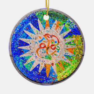 Gaudi Detail Blue Keramisch Ornament