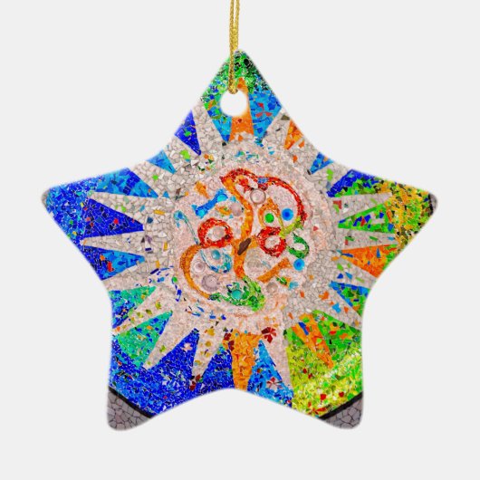 Gaudi Detail Blue Keramisch Ornament (Voorkant)