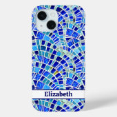 Gaudi geïnspireerd Blue Wave mozaïek patroon Case-Mate iPhone Case (Achterkant)