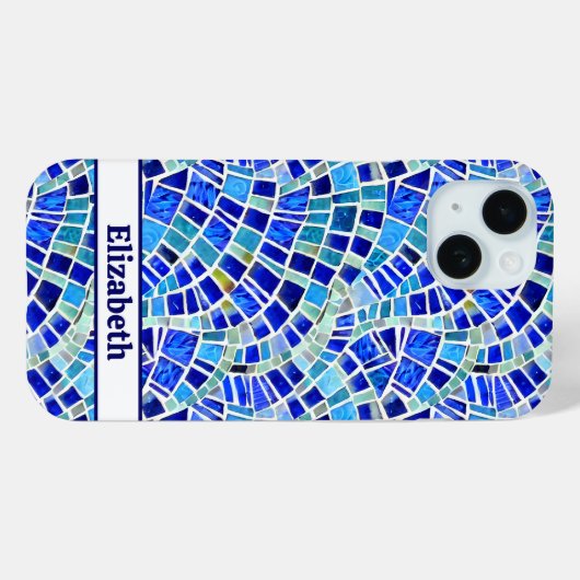 Gaudi geïnspireerd Blue Wave mozaïek patroon Case-Mate iPhone Case (Achterkant (horizontaal))