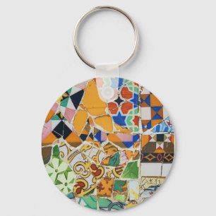Gaudi-keramische Tegel Sleutelhanger