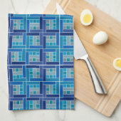 Gaudí kobalt blauw vierkant mozaïek theedoek (Quarter Fold)