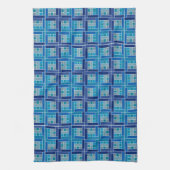 Gaudí kobalt blauw vierkant mozaïek theedoek (Verticaal)