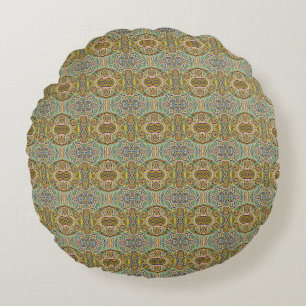 Gaudí Mozaïek Geïnspireerd Patroon – Kleurrijk Abs Rond Kussen
