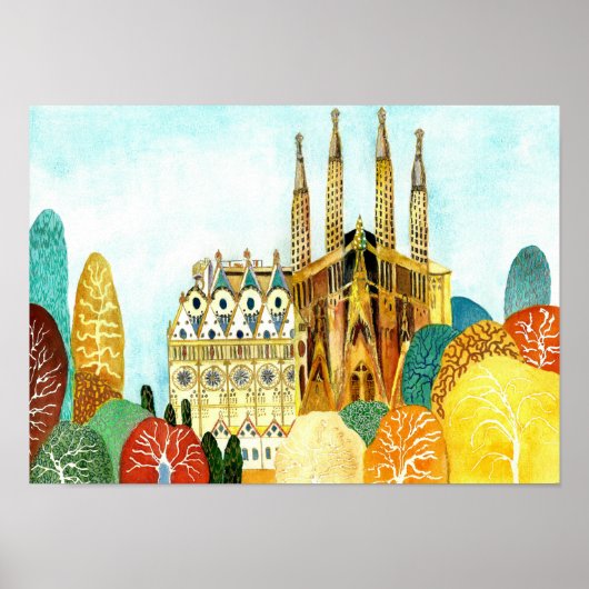 Gaudi's Barcelona. Poster (Voorkant)
