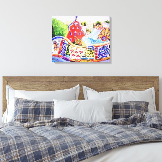 Gaudi's Park. Canvas Afdruk (Insitu (Slaapkamer))