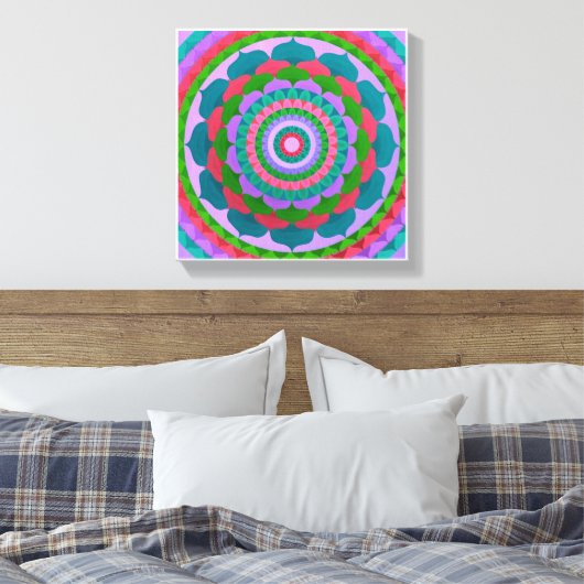 Gaudy flower Mandala Canvas Afdruk (Insitu (Slaapkamer))