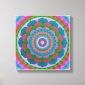 Gaudy flower Mandala Canvas Afdruk (Voorkant)