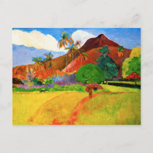 Gauguin-bergen in het Tahiti-Briefkaart Briefkaart