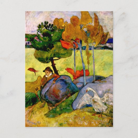 Gauguin - Breton Boy in een landschap Briefkaart (Voorkant)