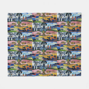 Gauguin Dag van de God Mahana no atua Kunstprint Fleece Deken