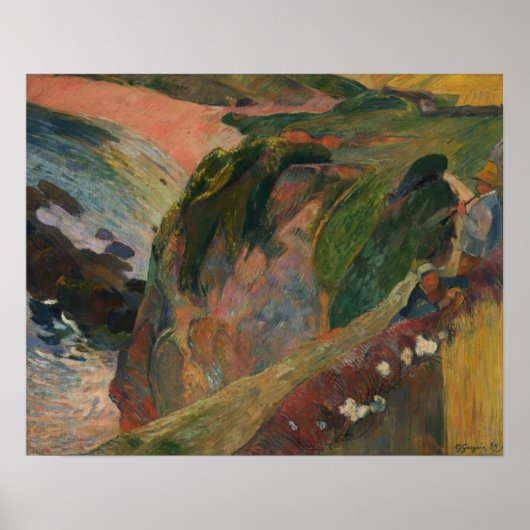 Gauguin - de speler van het Flageolet op Cliff 188 Poster (Voorkant)