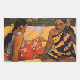 Gauguin Frans Polynesië Tahiti Vrouwen Schilderen Rechthoekige Sticker