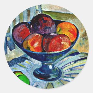 Gauguin - Fruit Dish op een tuinstoel Ronde Sticker