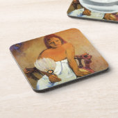 Gauguin Girl met een ventilator Onderzetter (Linkerzijde)