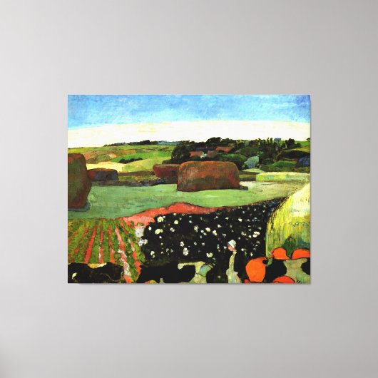 Gauguin - Haystacks in Bretagne, Canvas Afdruk (Voorkant)