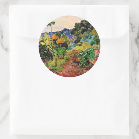 Gauguin - Landschap Martinique Ronde Sticker (Tas)